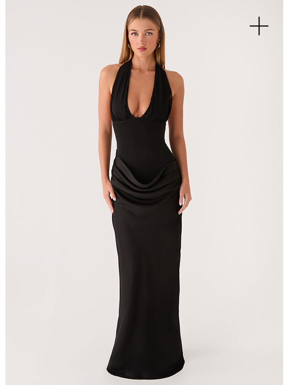 Emaretta Halter Maxi Dress - Black