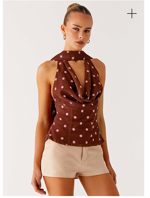 Stealing Love Scarf Top - Chocolate