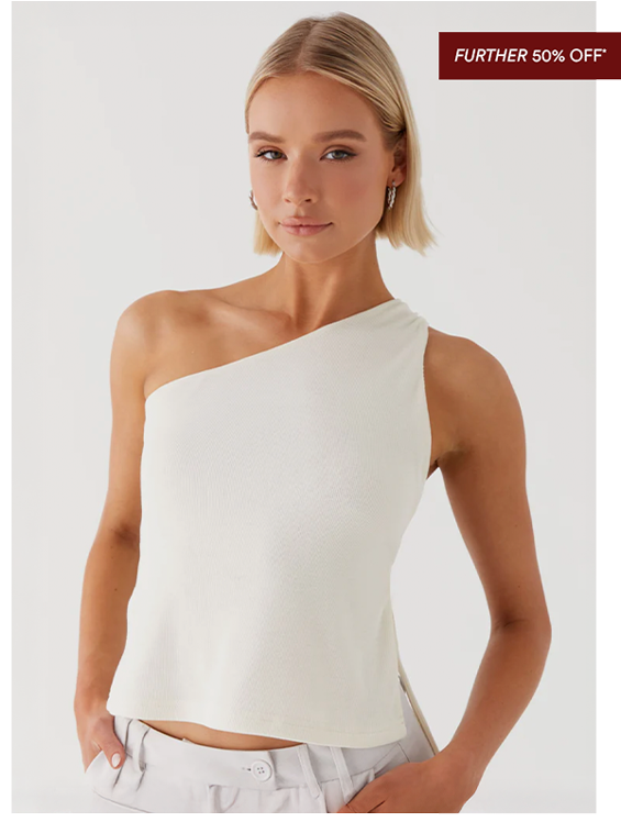 Safiya One Shoulder Top - White