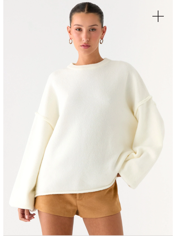 Jack Oversized Knit Sweater - Cream