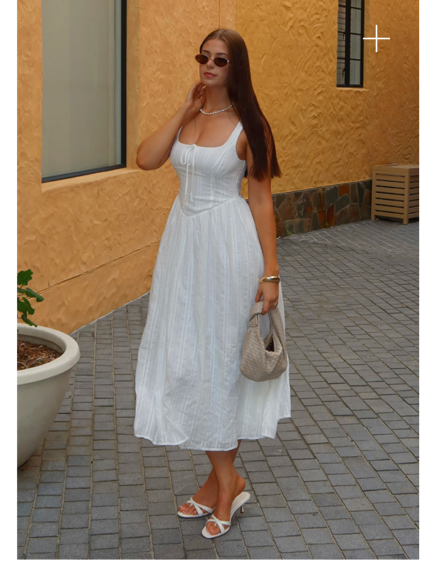 Pascuelle Midi Dress - White