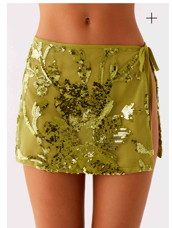 Cancun Sequin Mini Skirt - Lime