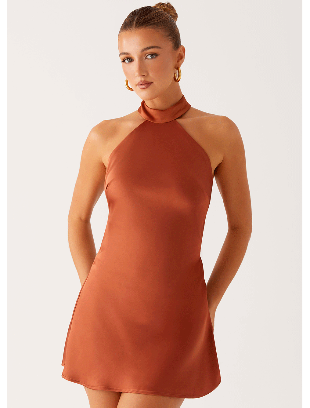 Golden Dunes Mini Dress - Rust