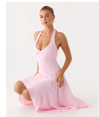 Faelie Midi Dress - Pink,