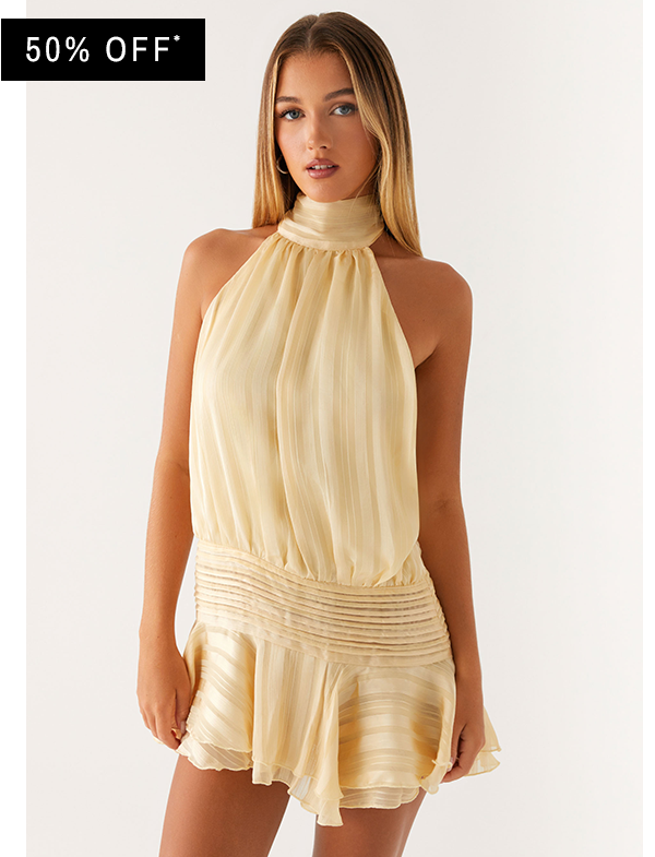 Willow Chiffon Mini Dress - Yellow