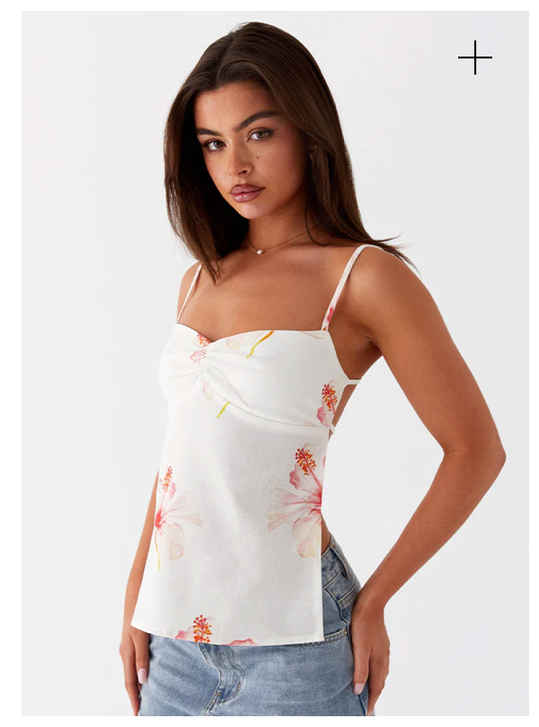 Rosy Linen Backless Top - Camellia