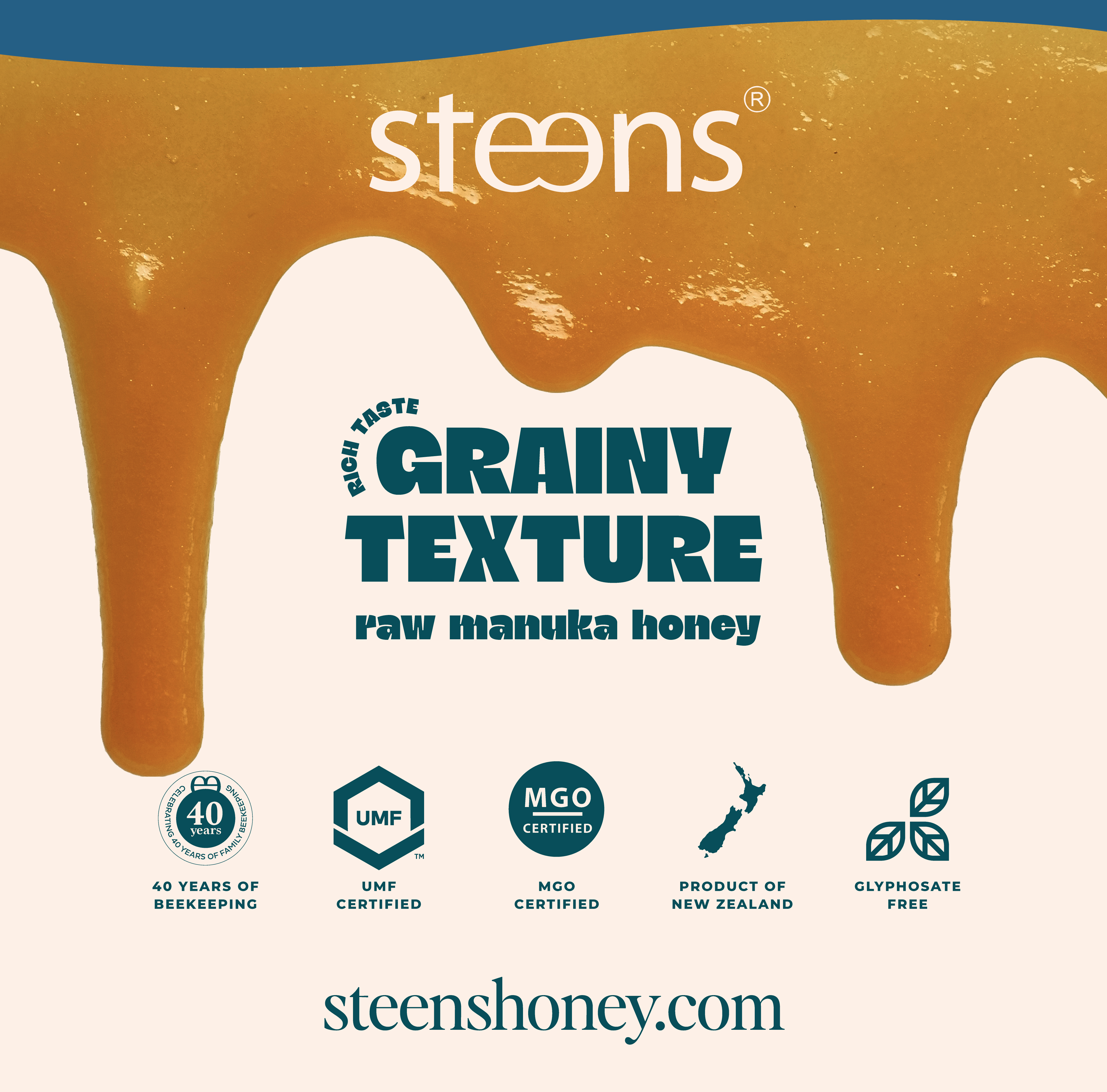 UMF and MGO certified Raw New Zealand Manuka Honey from Steens