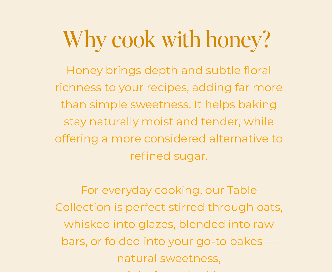 Why cook with honey?