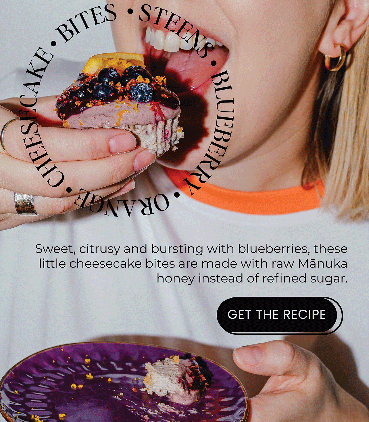 Blueberry orange cheesecake bites