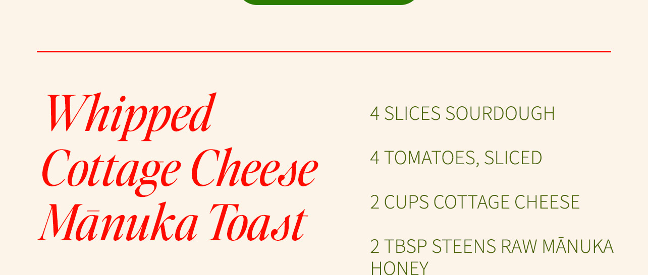 Whipped Cottage Cheese Manuka Toast