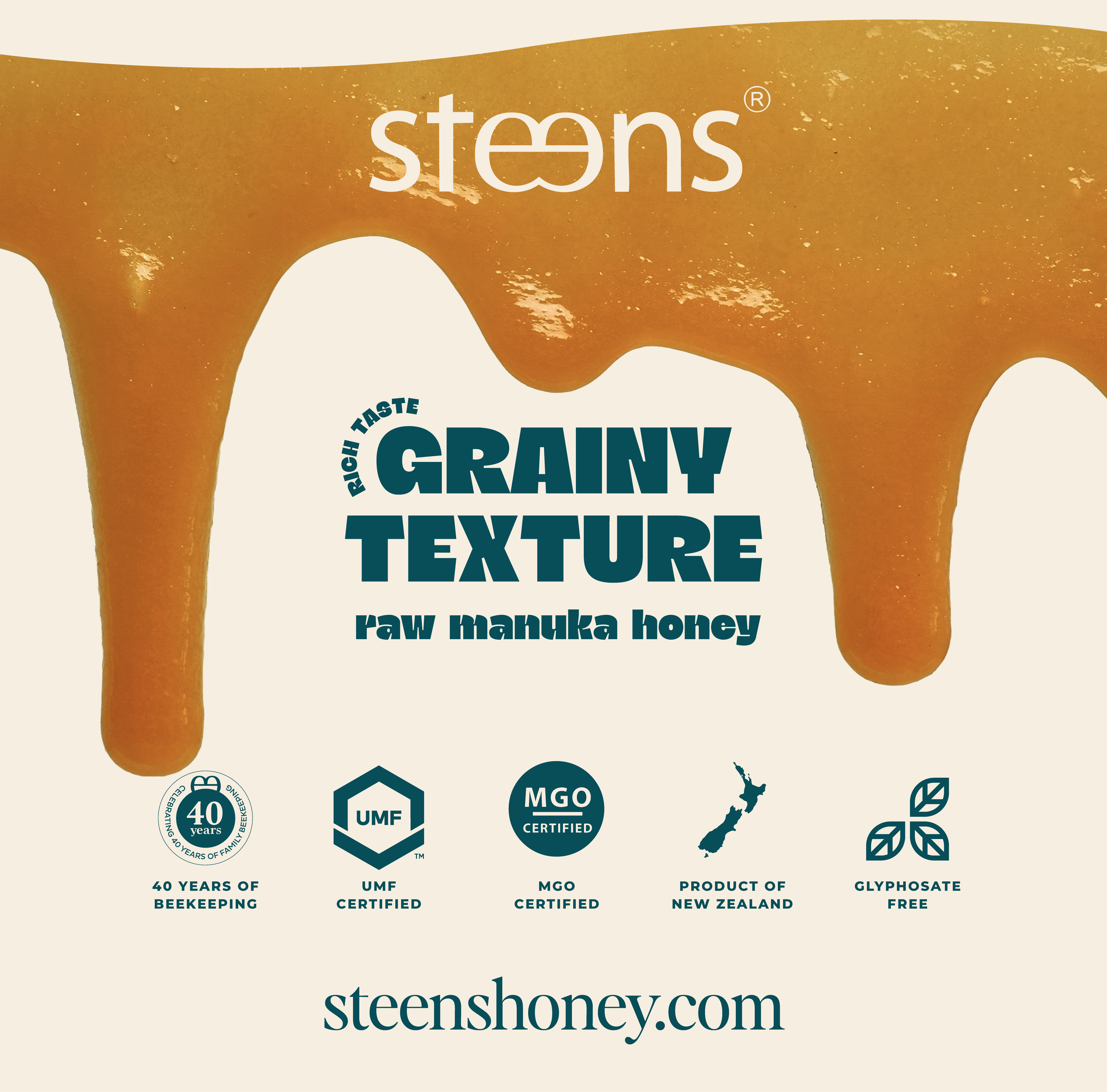 UMF and MGO certified Raw New Zealand Manuka Honey from Steens