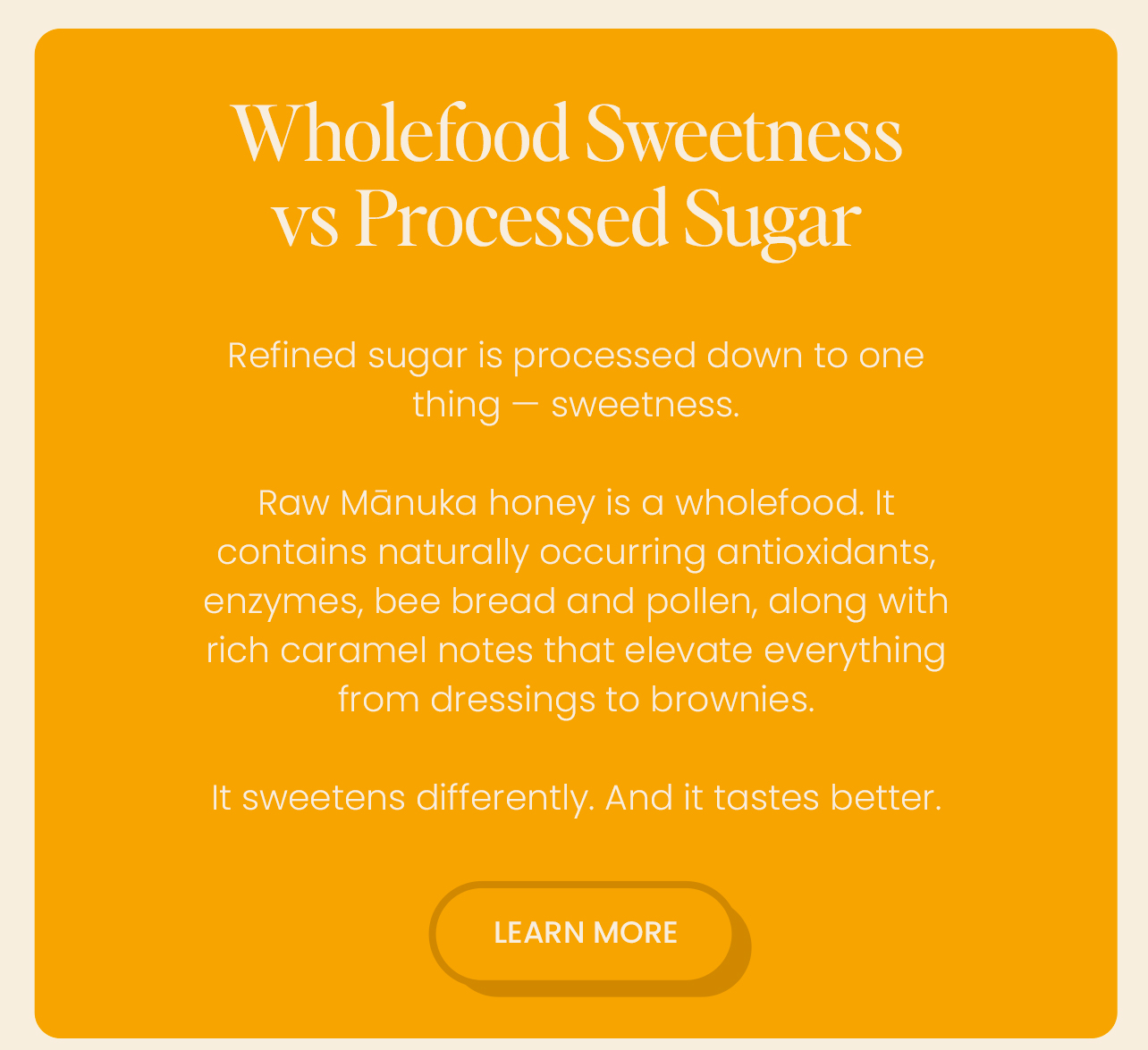 Wholefood Sweetness VS Processed Sugar