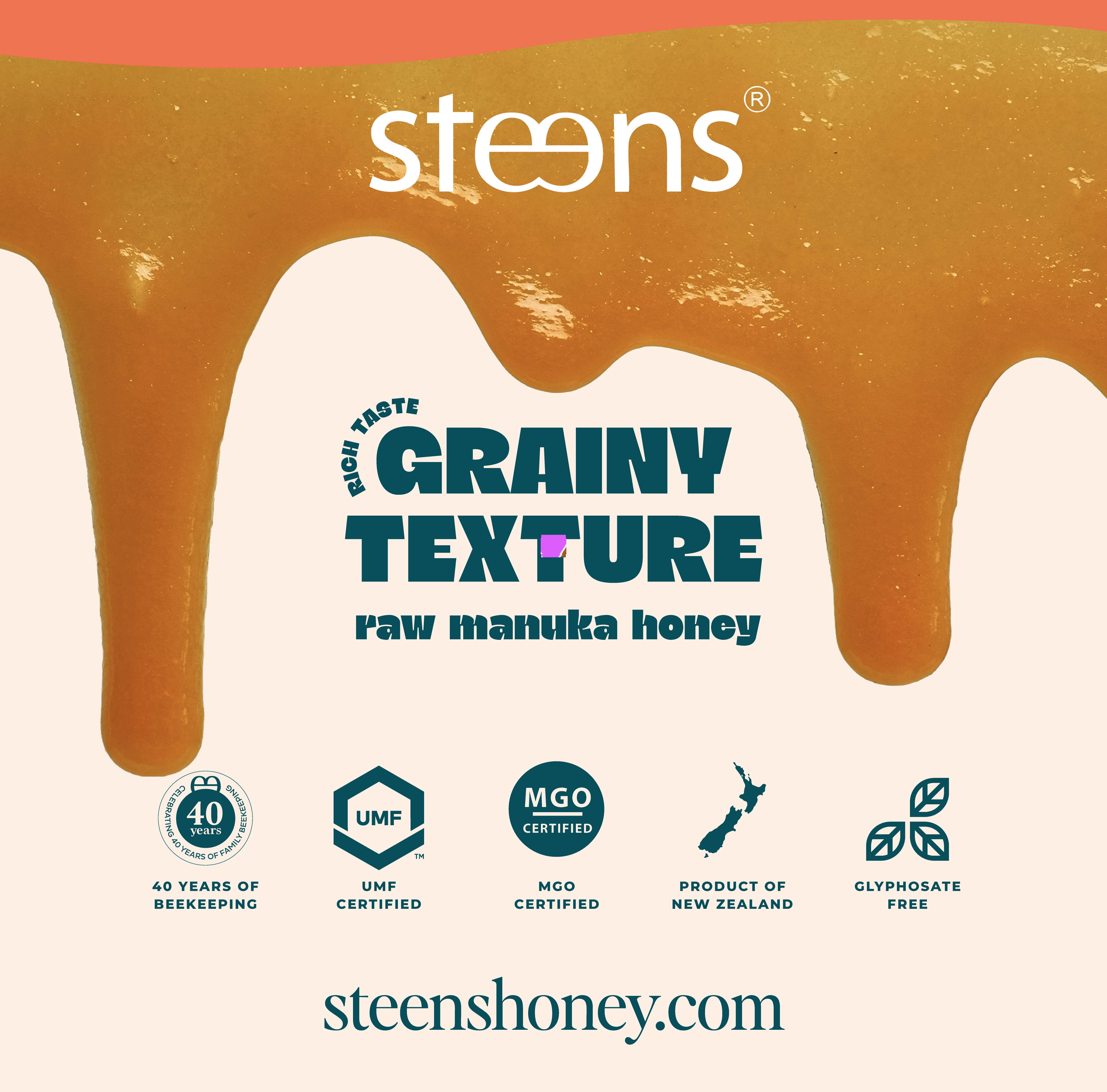 UMF and MGO certified Raw New Zealand Manuka Honey from Steens