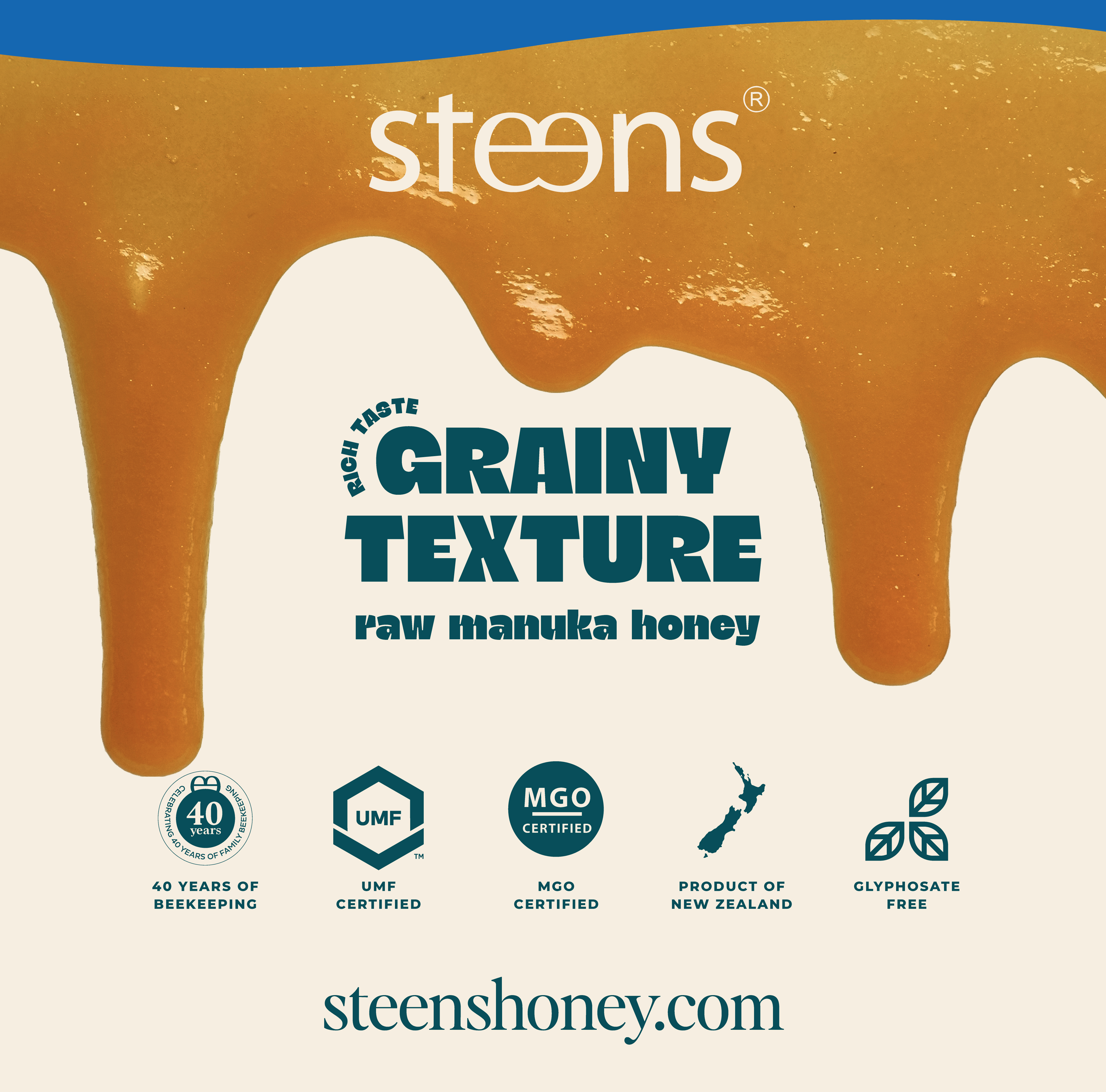 UMF and MGO certified Raw New Zealand Manuka Honey from Steens