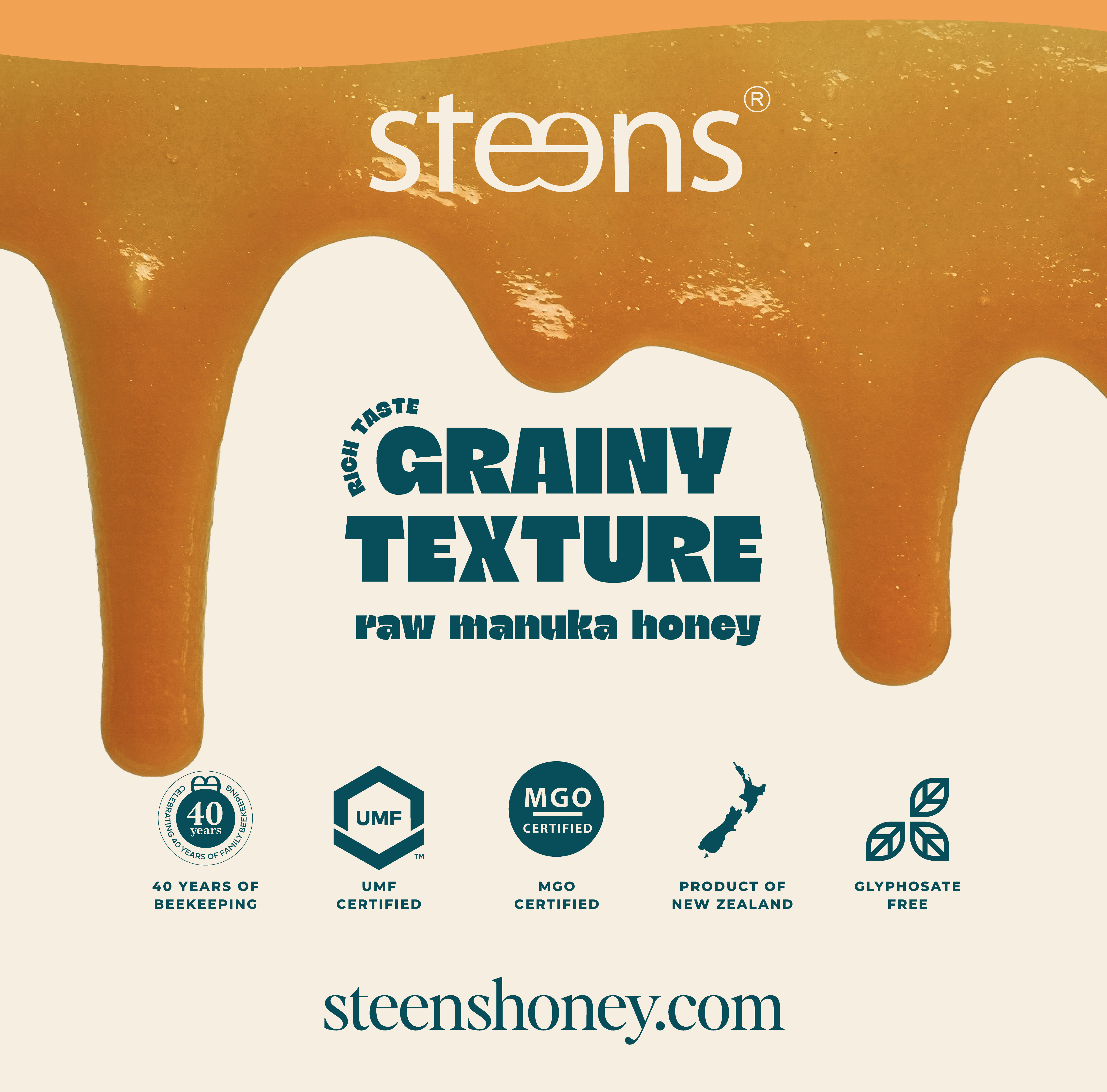 UMF and MGO certified Raw New Zealand Manuka Honey from Steens