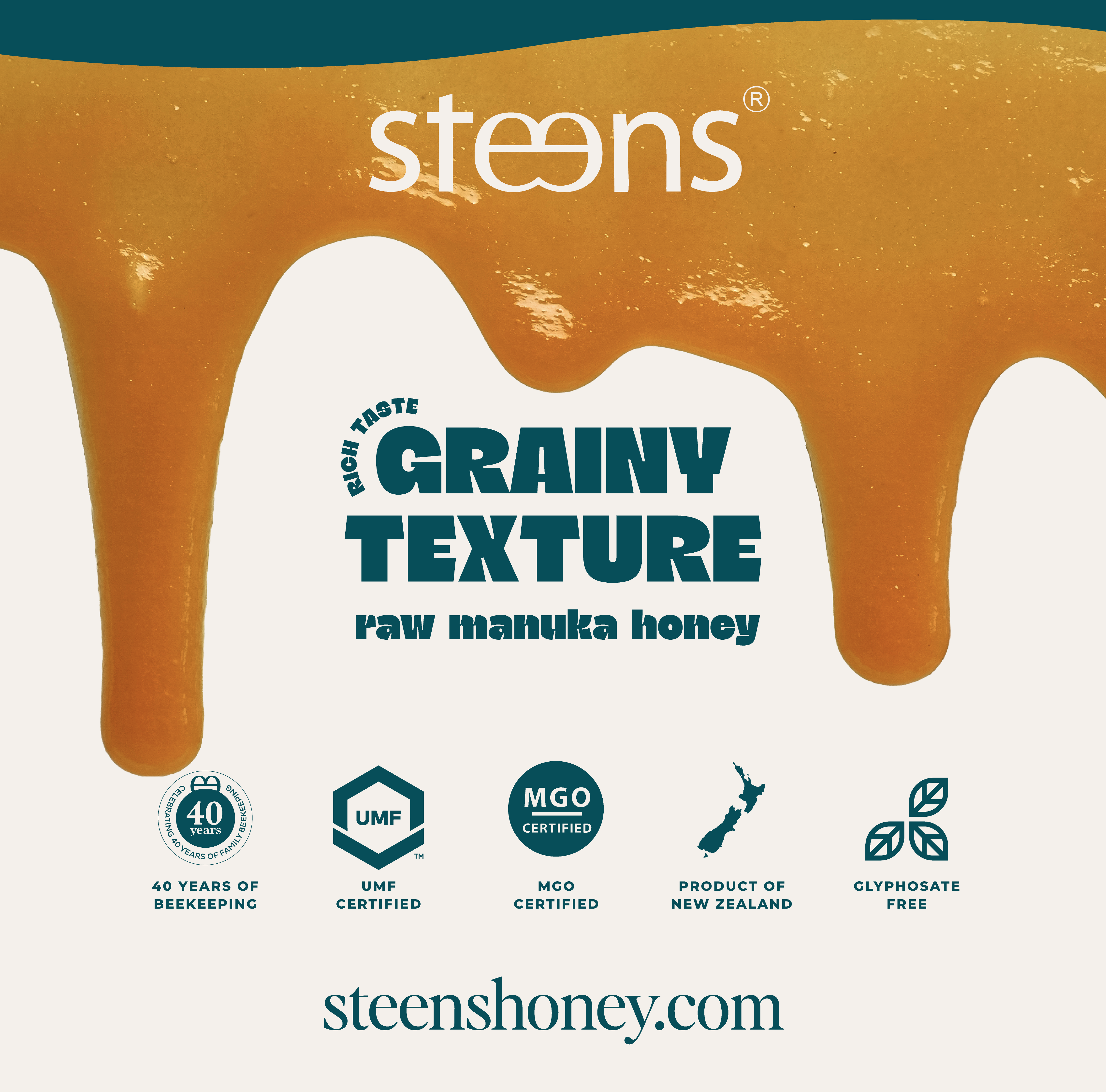 UMF and MGO certified Raw New Zealand Manuka Honey from Steens