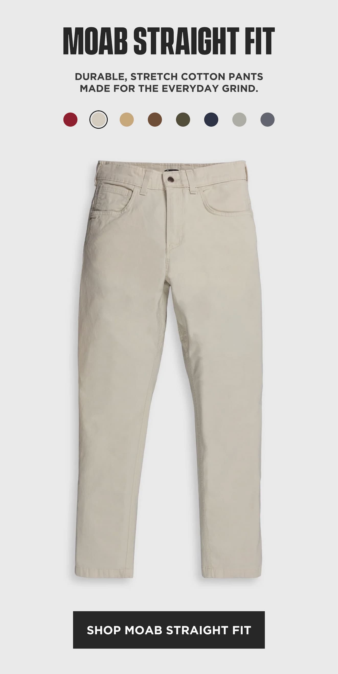Origin MOAB Straight Fit durable stretch cotton pants for everyday wear.