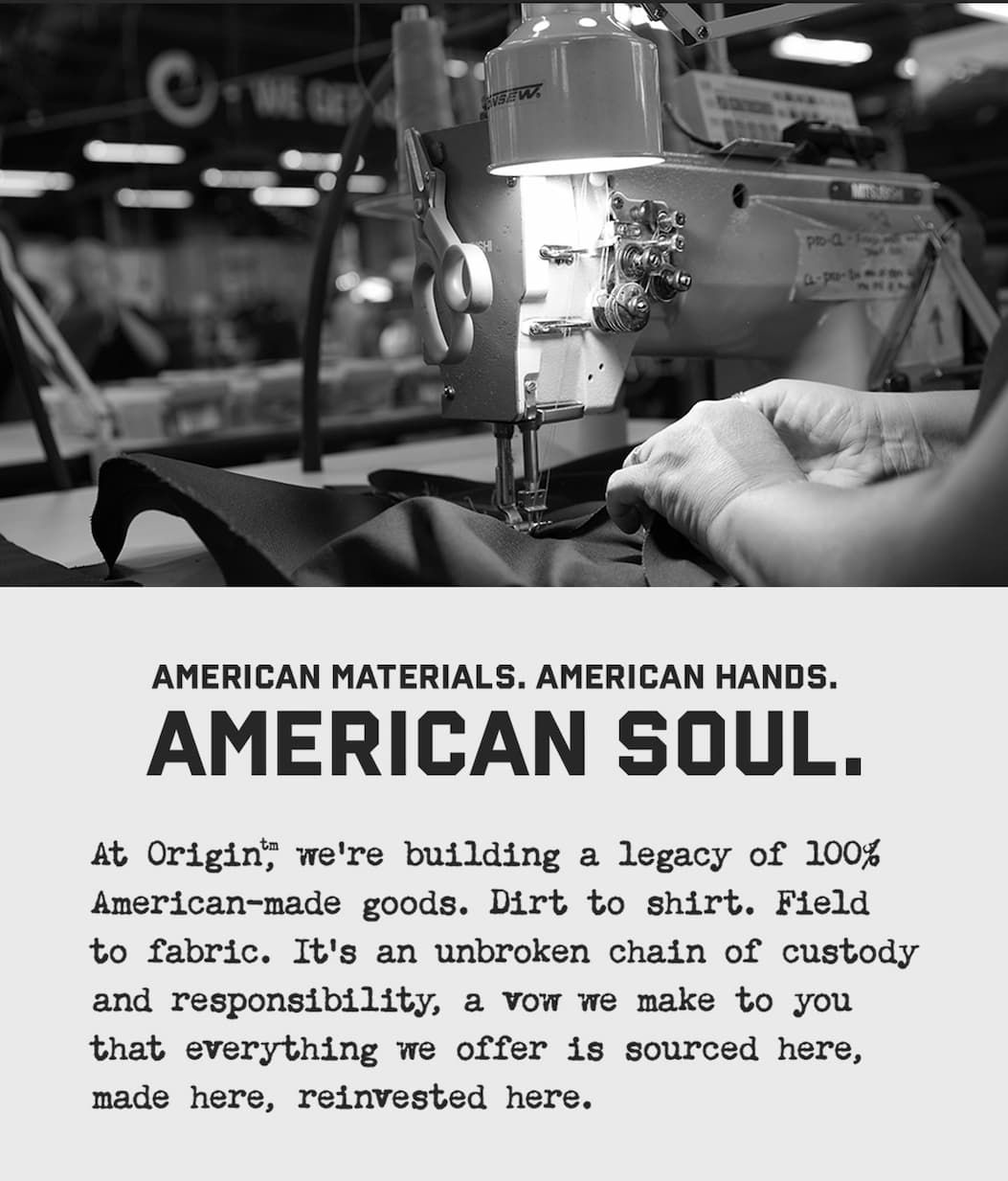 American Materials. American Hands. American Soul.
