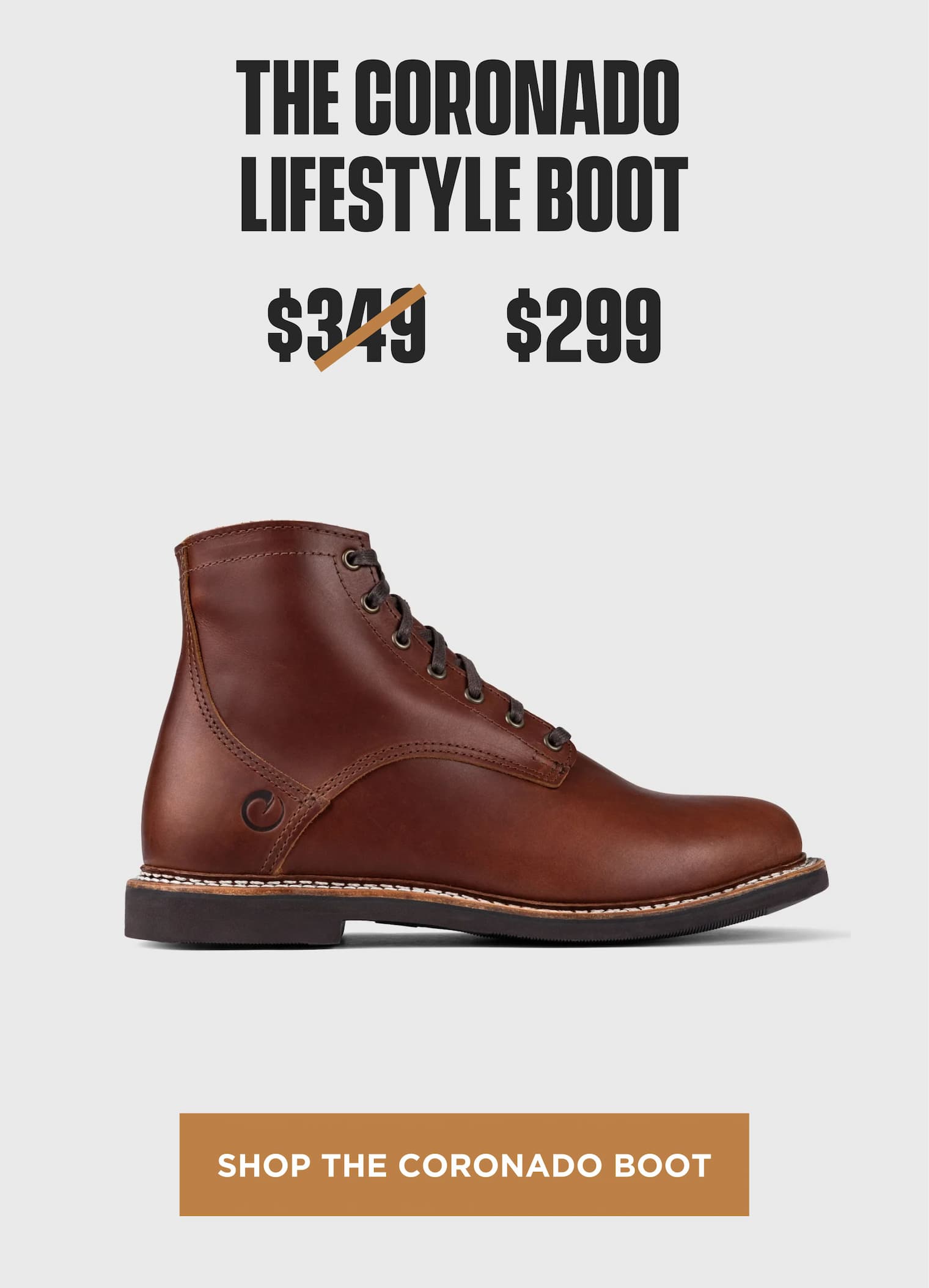The Coronado Lifestyle Boot on sale for $299, down from $349