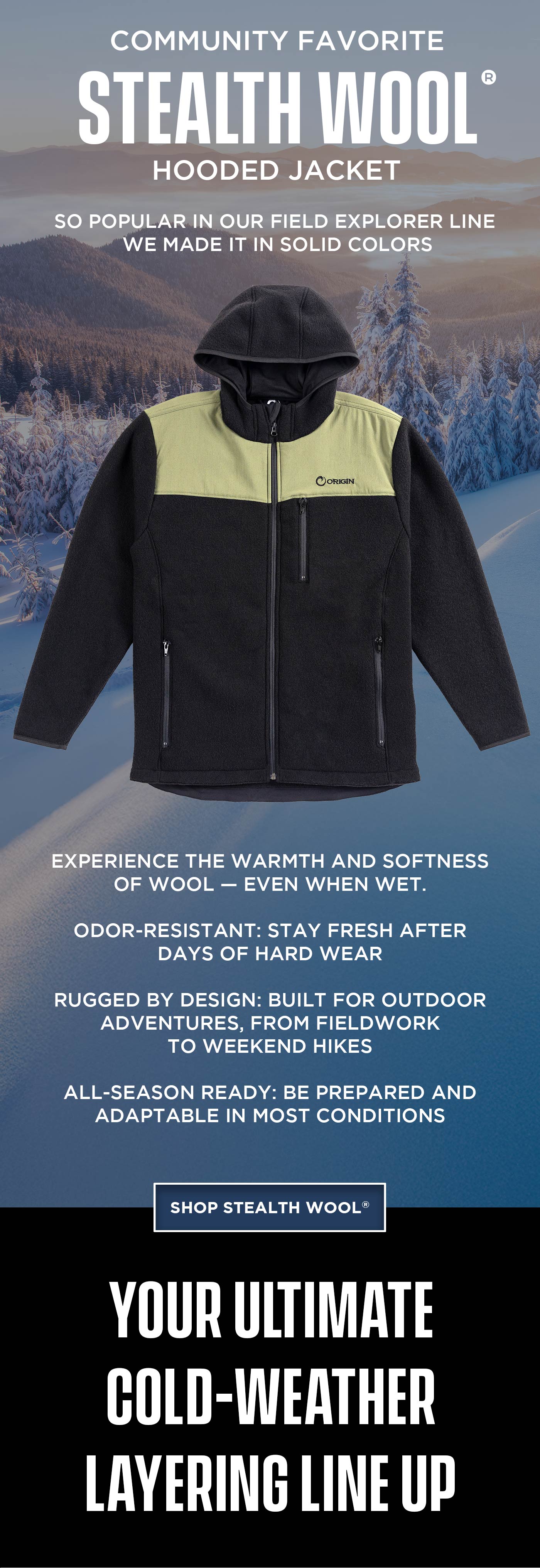 COMMUNITY FAVORITE - STEALTH WOOL HOODED JACKET