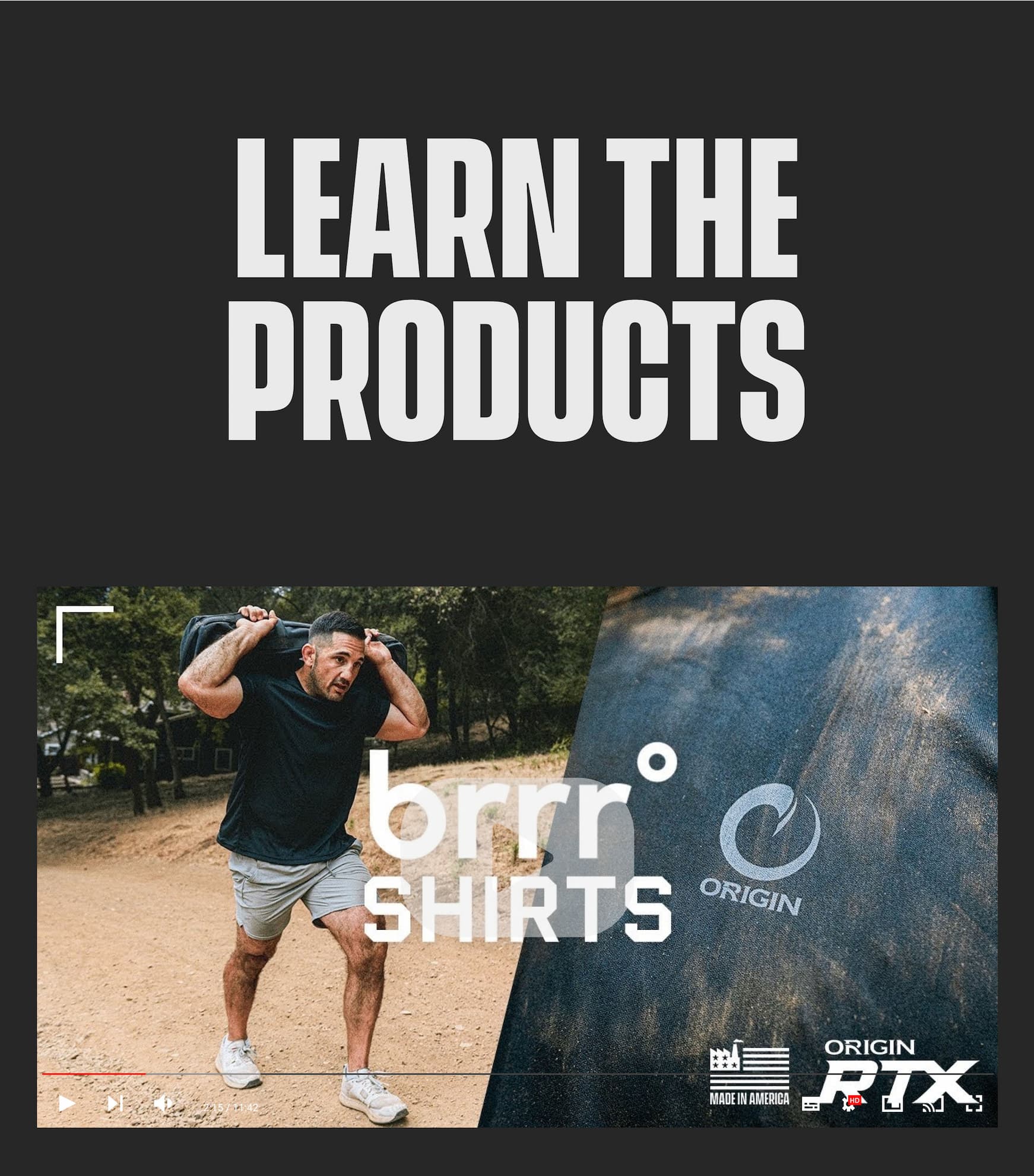 Athlete training outdoors carrying a heavy bag while wearing Origin BRRR cooling performance shirt.