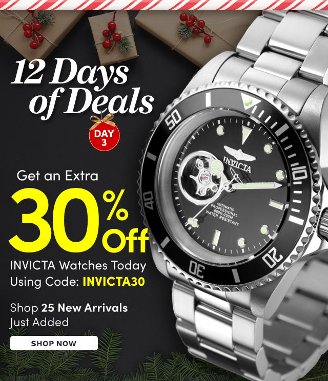 Live Now: 12 Days of Deals + 30% Off All INVICTA - ShopHQ