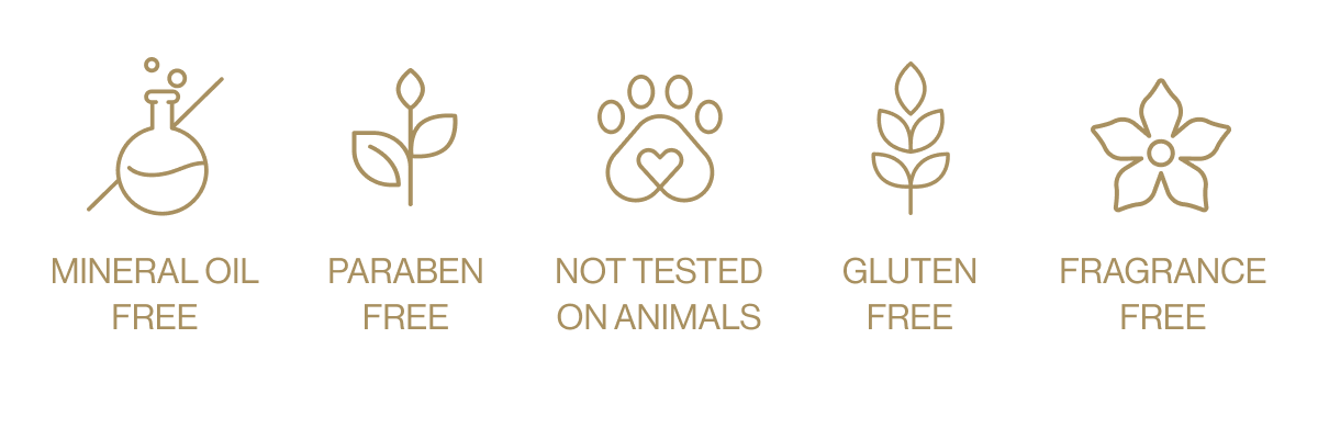 mineral oil free paraben free not tested on animals gluten free fragrance free