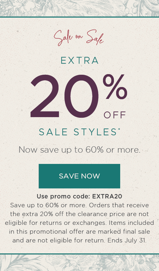Extra 20% Off Sale Styles