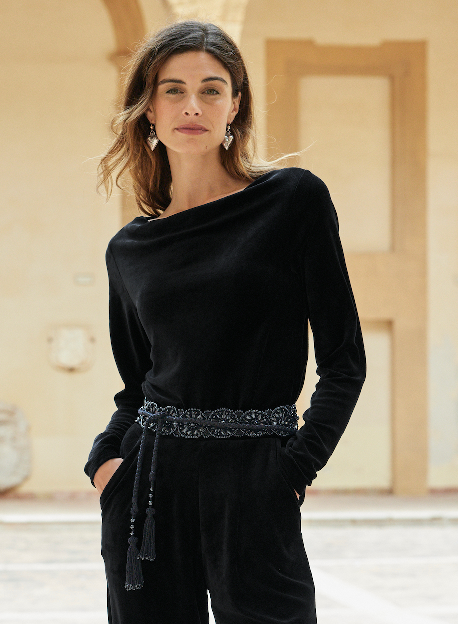 Velour Victoria Top