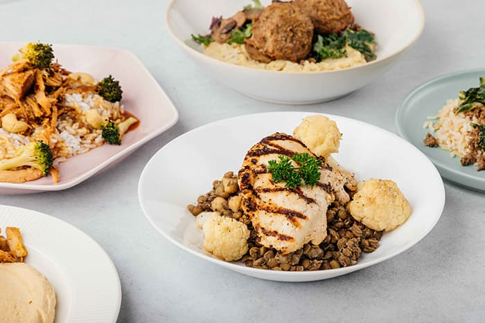 ReBuilt chef-prepared meal spread