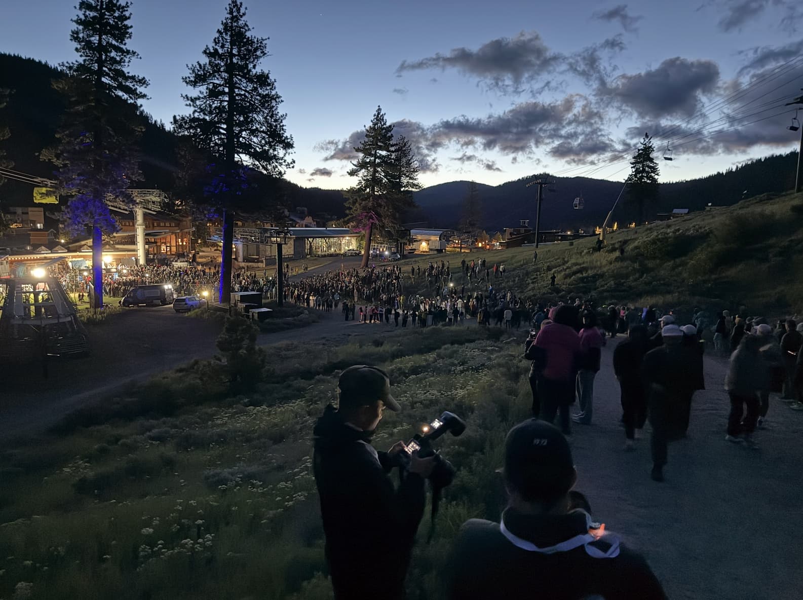 A view of the Western States start line in Olympic Valley, California