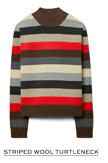 Striped wool turtleneck