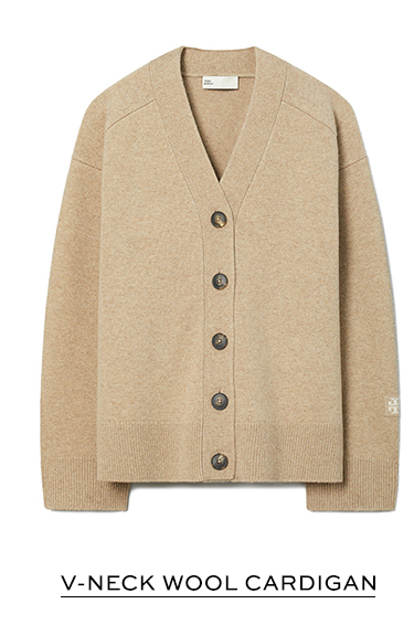 V-neck wool cardigan
