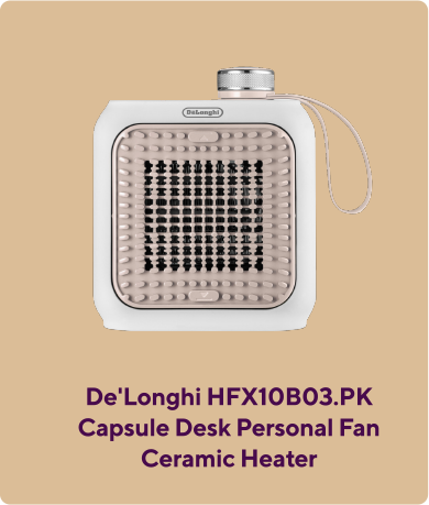 De'Longhi Capsule Desk Personal Fan Ceramic Heater
