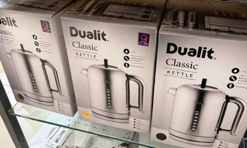 Dualit kettles on shop shelf