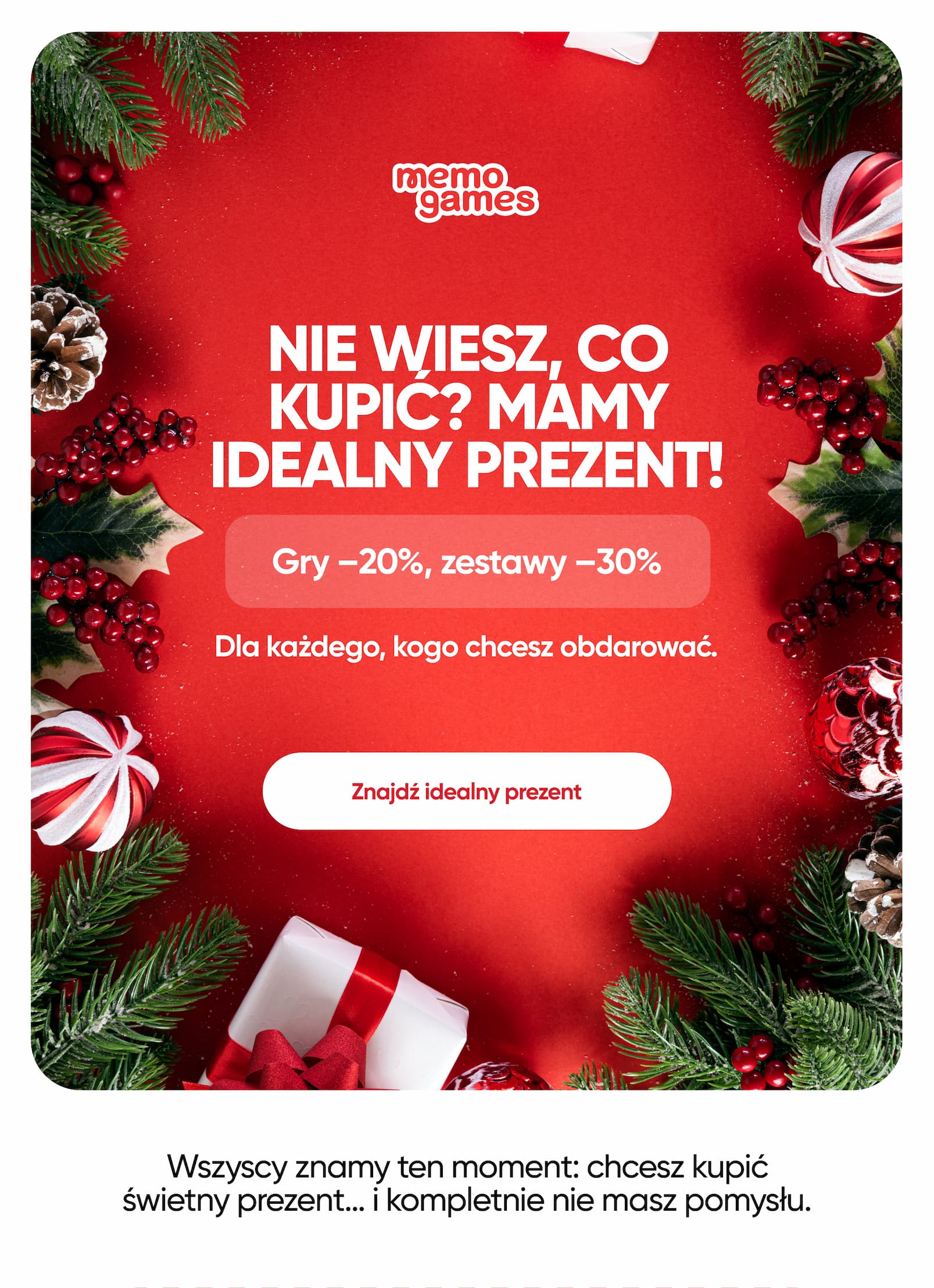 Świąteczne zniżki do –30% na gry Memo Games