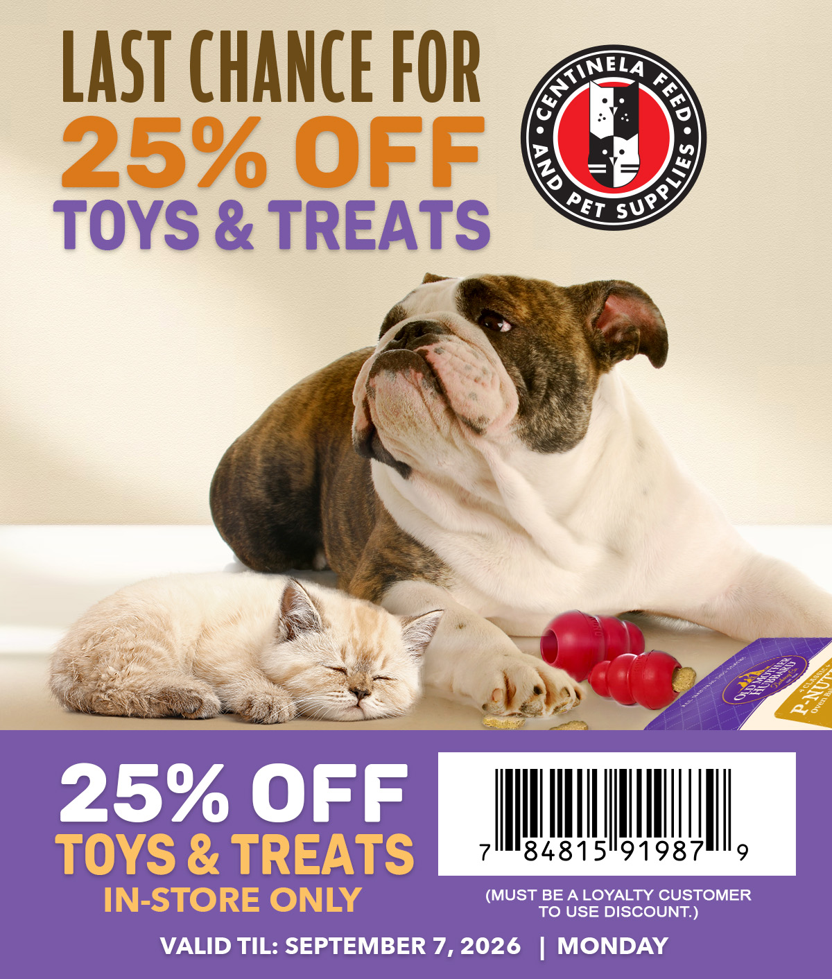 Toys and Treats Sale