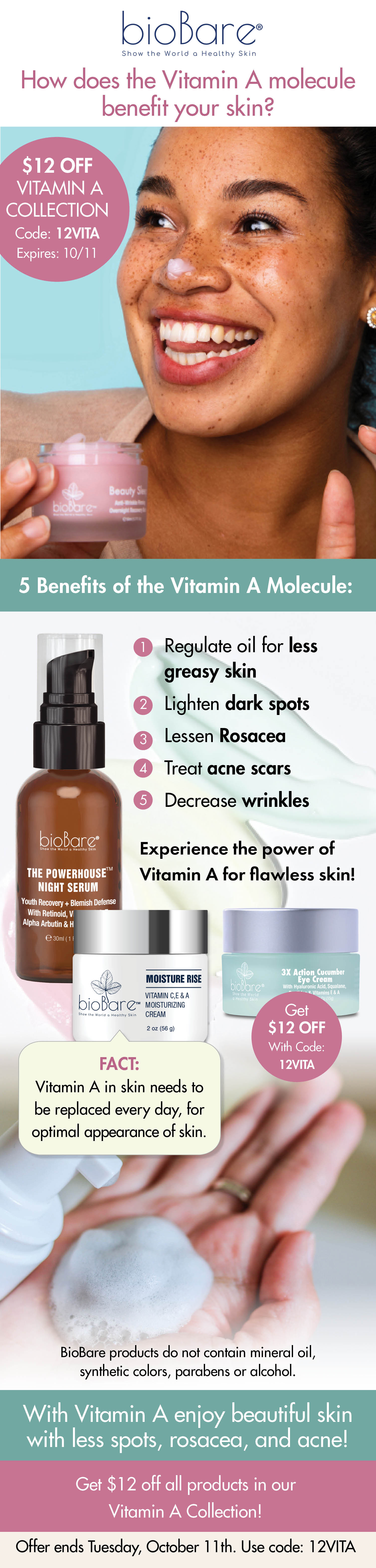 Wondering how the Vitamin A molecule can benefit skin? Bio Bare