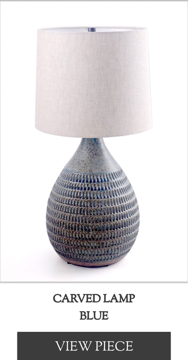 Carved Lamp Blue