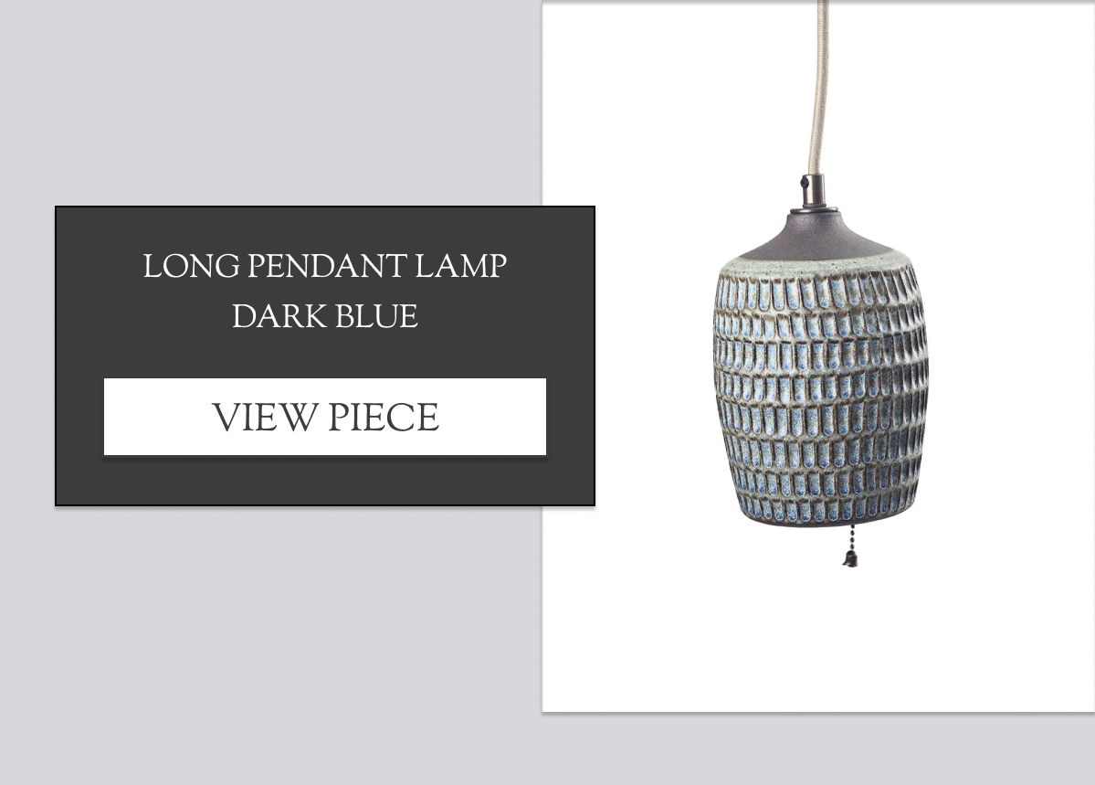 Long Pendant Lamp Dark Blue
