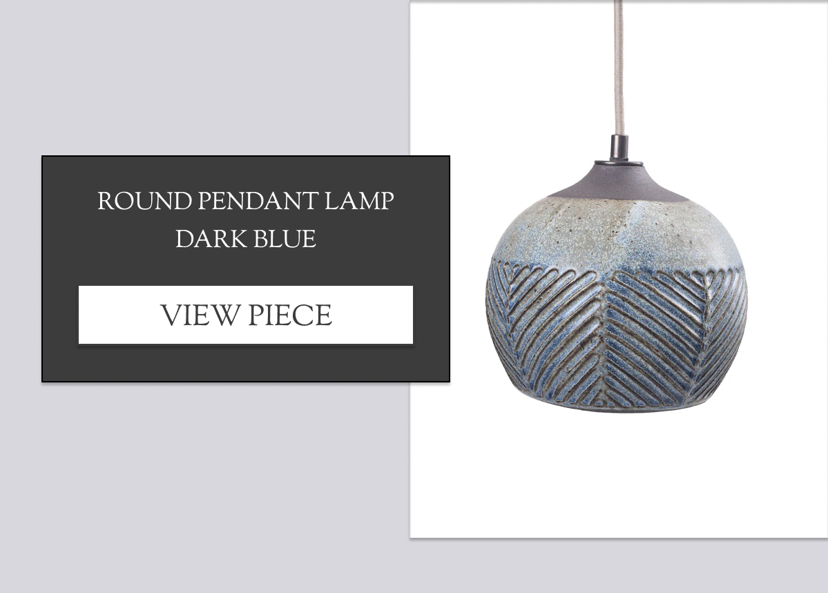 Round Pendant Lamp Dark Blue