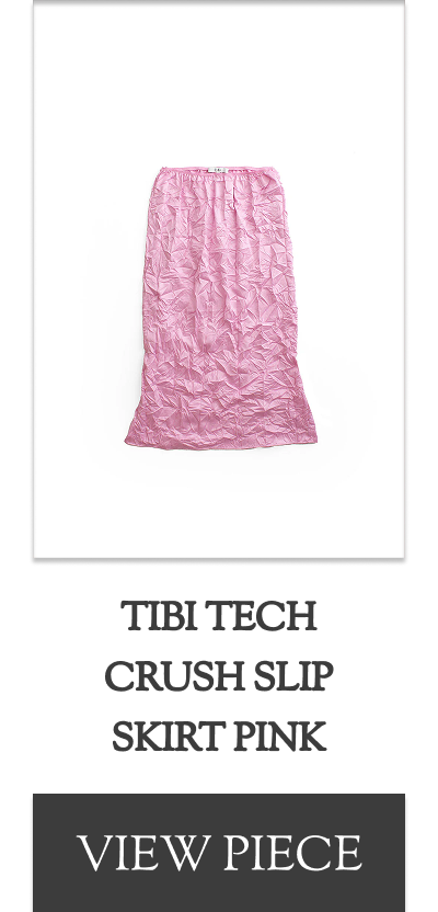 Tibi Tech Crush Slip Skirt Pink