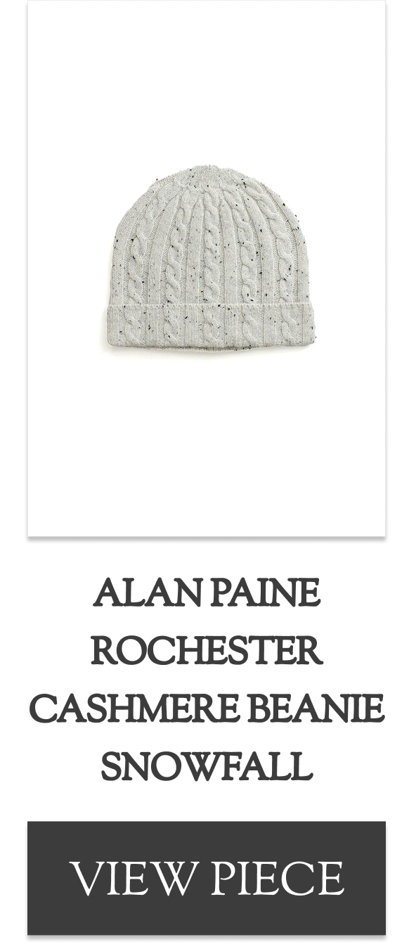 ALAN PAINE CASHMERE BEANIE SNOWFALL