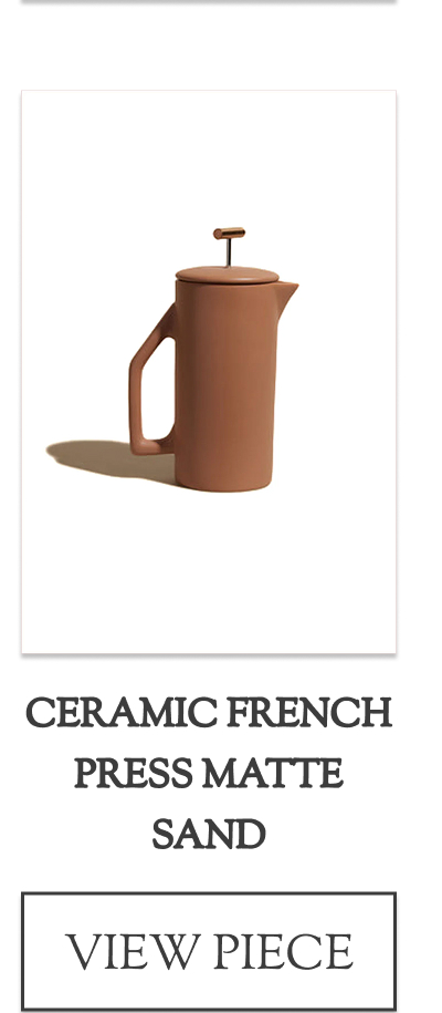 Ceramic French Press Matte Sand