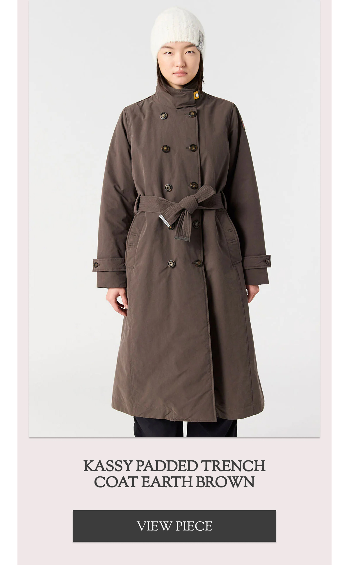 Kassy Padded Trench Coat Earth Brown