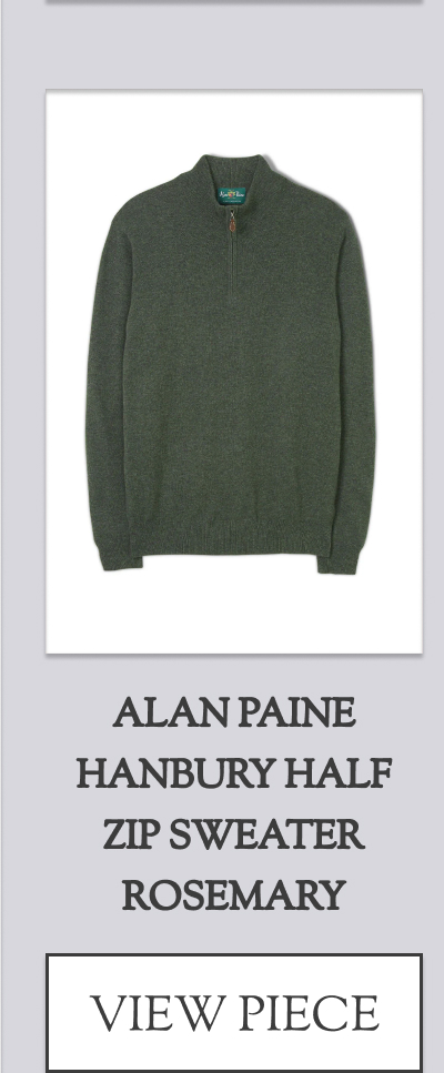 Alan Paine Hanbury Half Zip Sweater Rosemary