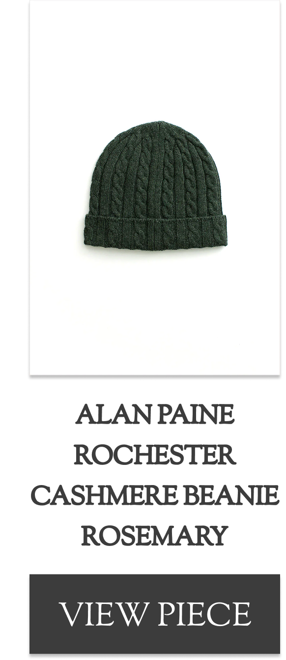 ALAN PAINE CASHMERE BEANIE ROSEMARY