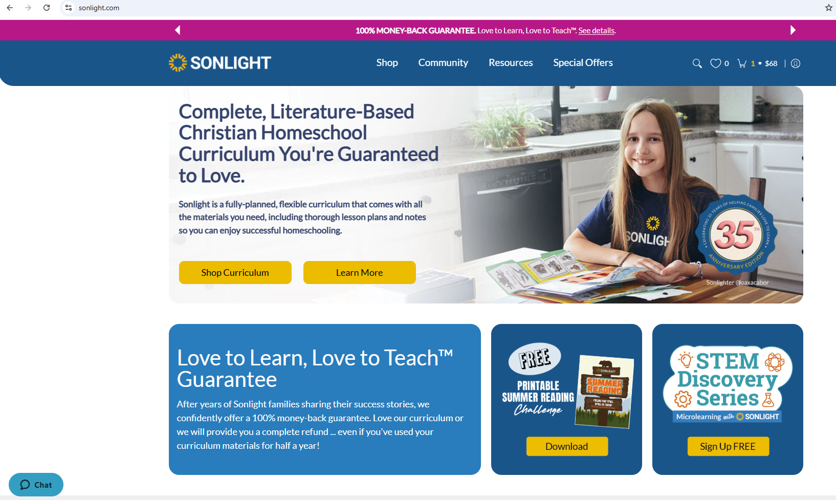 Our website sonlight.com