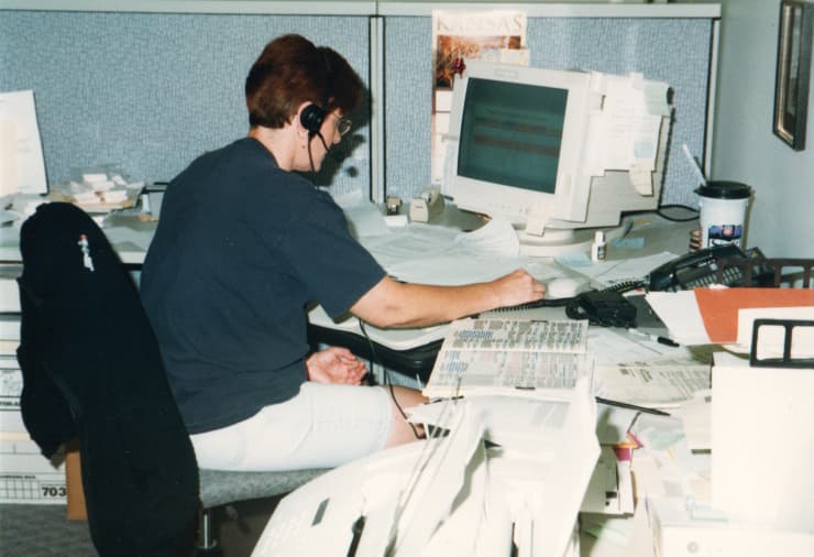 Photo of a Sonlight employee working in our early days