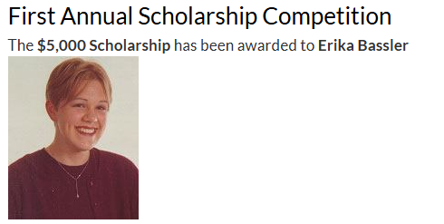 First Annual Scholarship Competition Winner